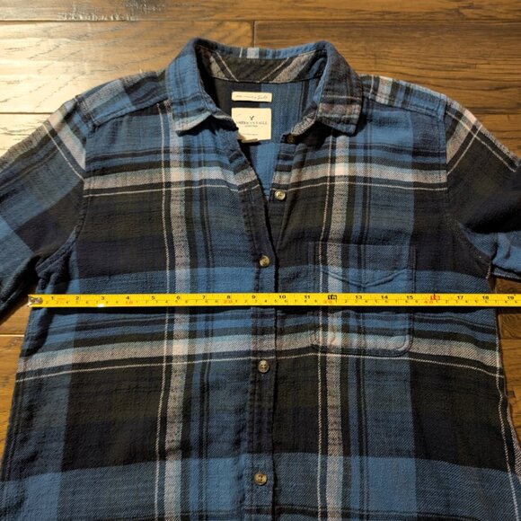 American Eagle Ahh-mazingly soft plaid shirt blue size small - Picture 6 of 16